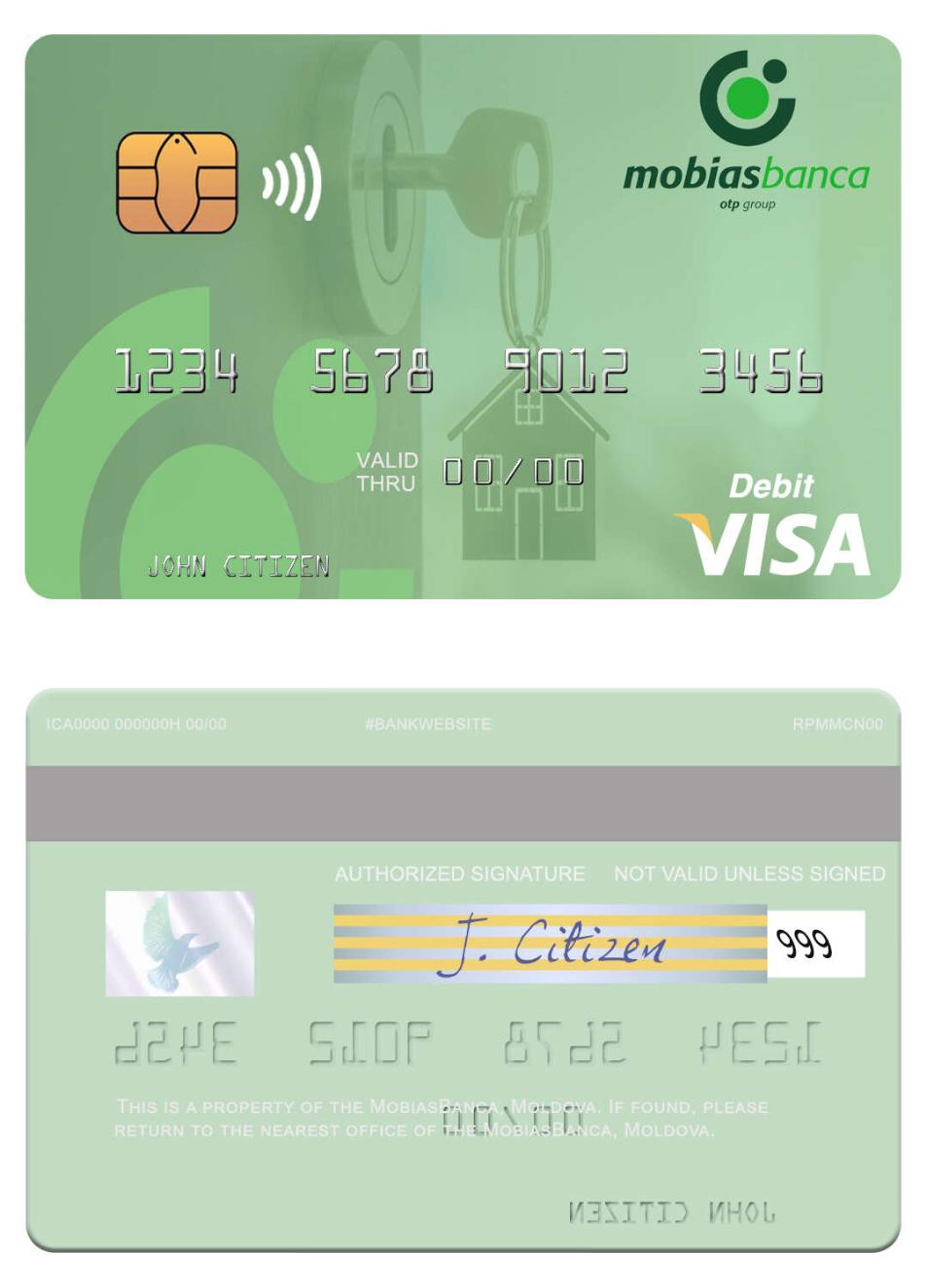 Moldova MobiasBanca visa debit card